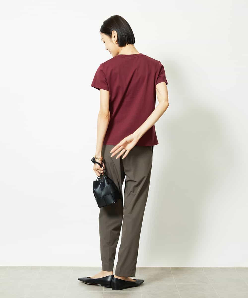 FMLJA05230 MICHEL KLEIN(ミッシェルクラン) ［セットアップ対応］コージーテーパードパンツ ブラウン