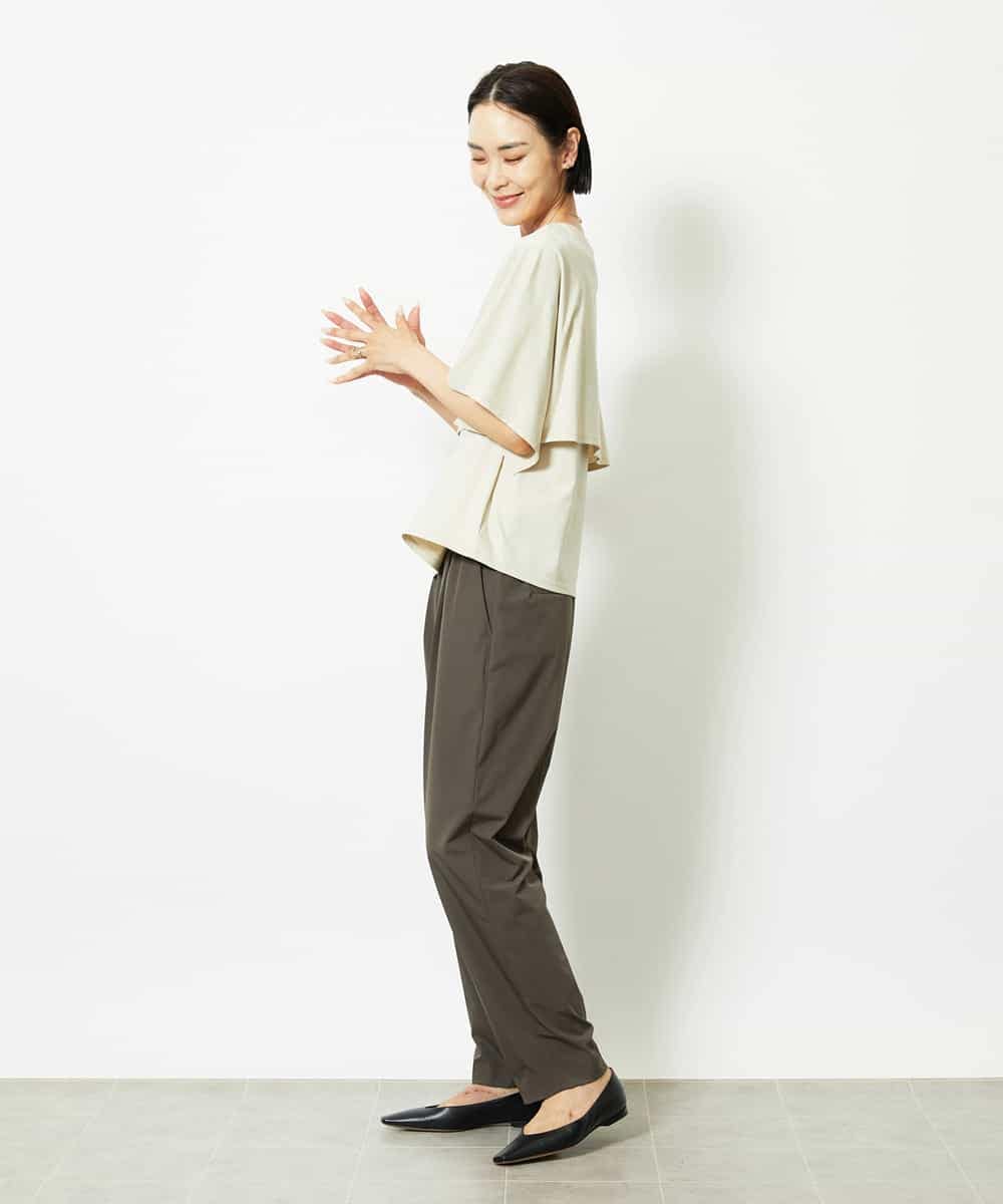 FMLJA05230 MICHEL KLEIN(ミッシェルクラン) ［セットアップ対応］コージーテーパードパンツ ブラウン