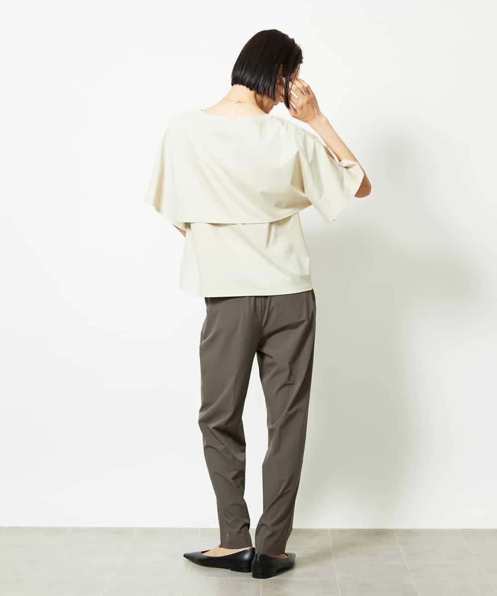 FMLJA05230 MICHEL KLEIN(ミッシェルクラン) ［セットアップ対応］コージーテーパードパンツ ブラウン