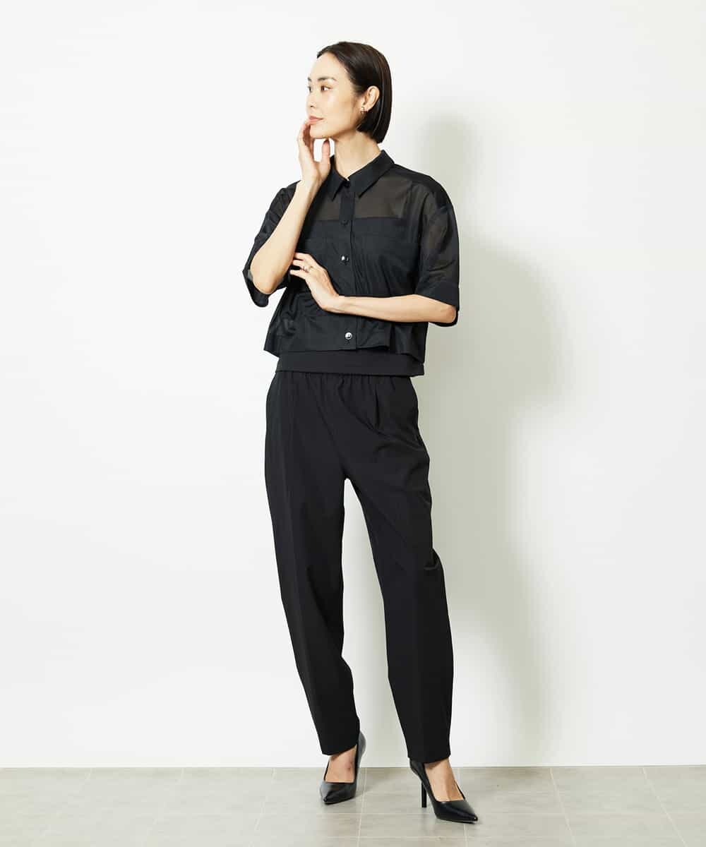 FMLJA05230 MICHEL KLEIN(ミッシェルクラン) ［セットアップ対応］コージーテーパードパンツ ブラウン