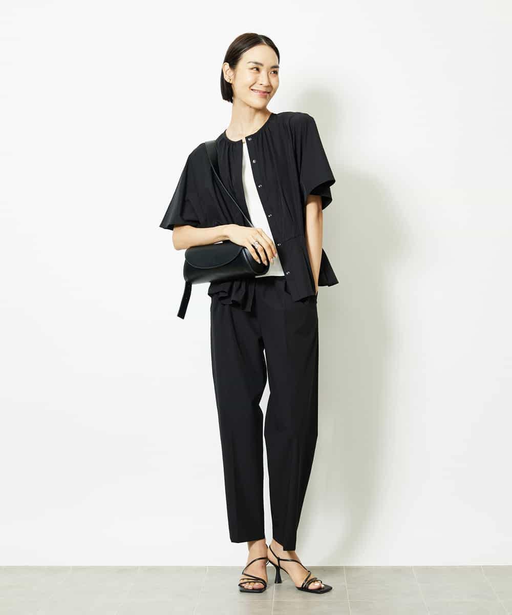 FMLJA05230 MICHEL KLEIN(ミッシェルクラン) ［セットアップ対応］コージーテーパードパンツ ブラウン