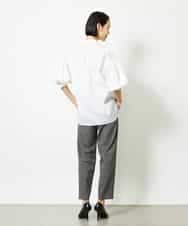 FMLJA07200 MICHEL KLEIN(ミッシェルクラン) ツイルストレッチテーパードパンツ ベージュ