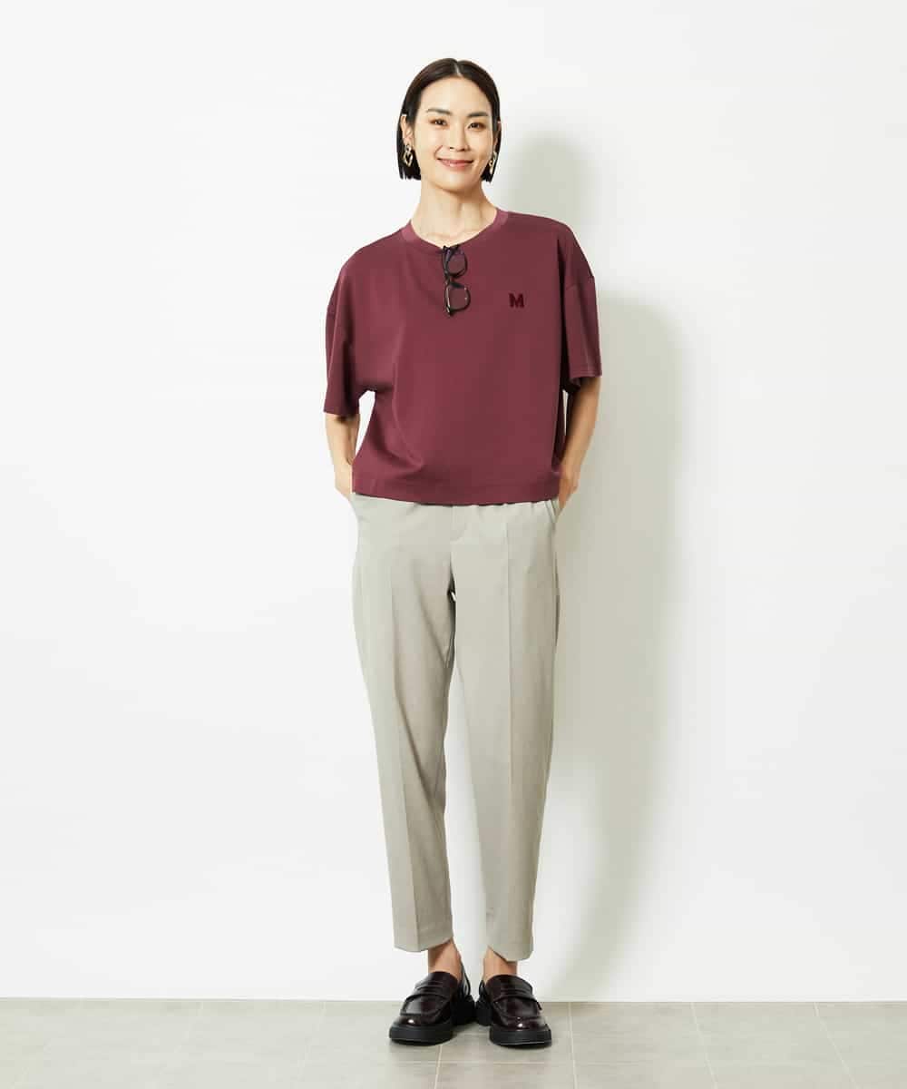 FMLJA07200 MICHEL KLEIN(ミッシェルクラン) ツイルストレッチテーパードパンツ ベージュ