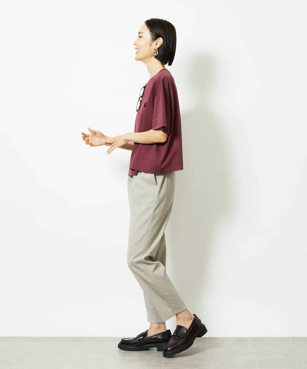 FMLJA07200 MICHEL KLEIN(ミッシェルクラン) ツイルストレッチテーパードパンツ ベージュ