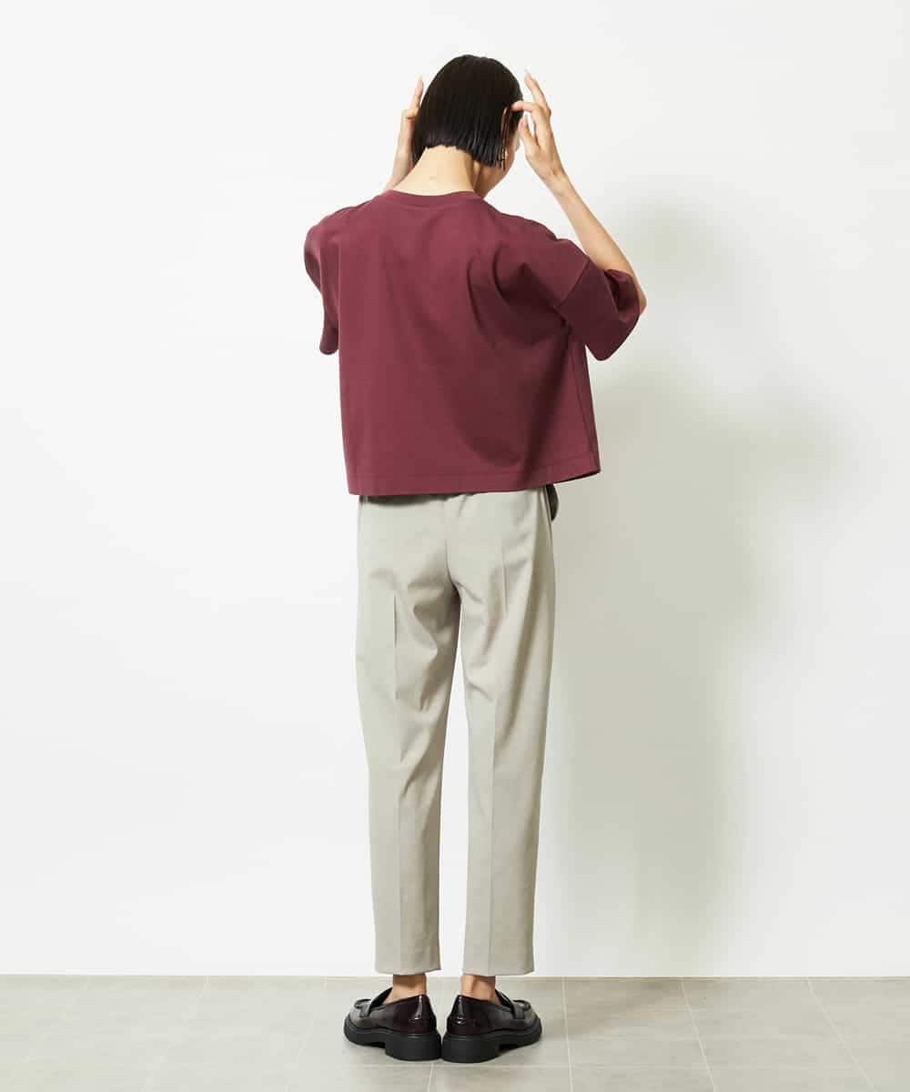 FMLJA07200 MICHEL KLEIN(ミッシェルクラン) ツイルストレッチテーパードパンツ ベージュ
