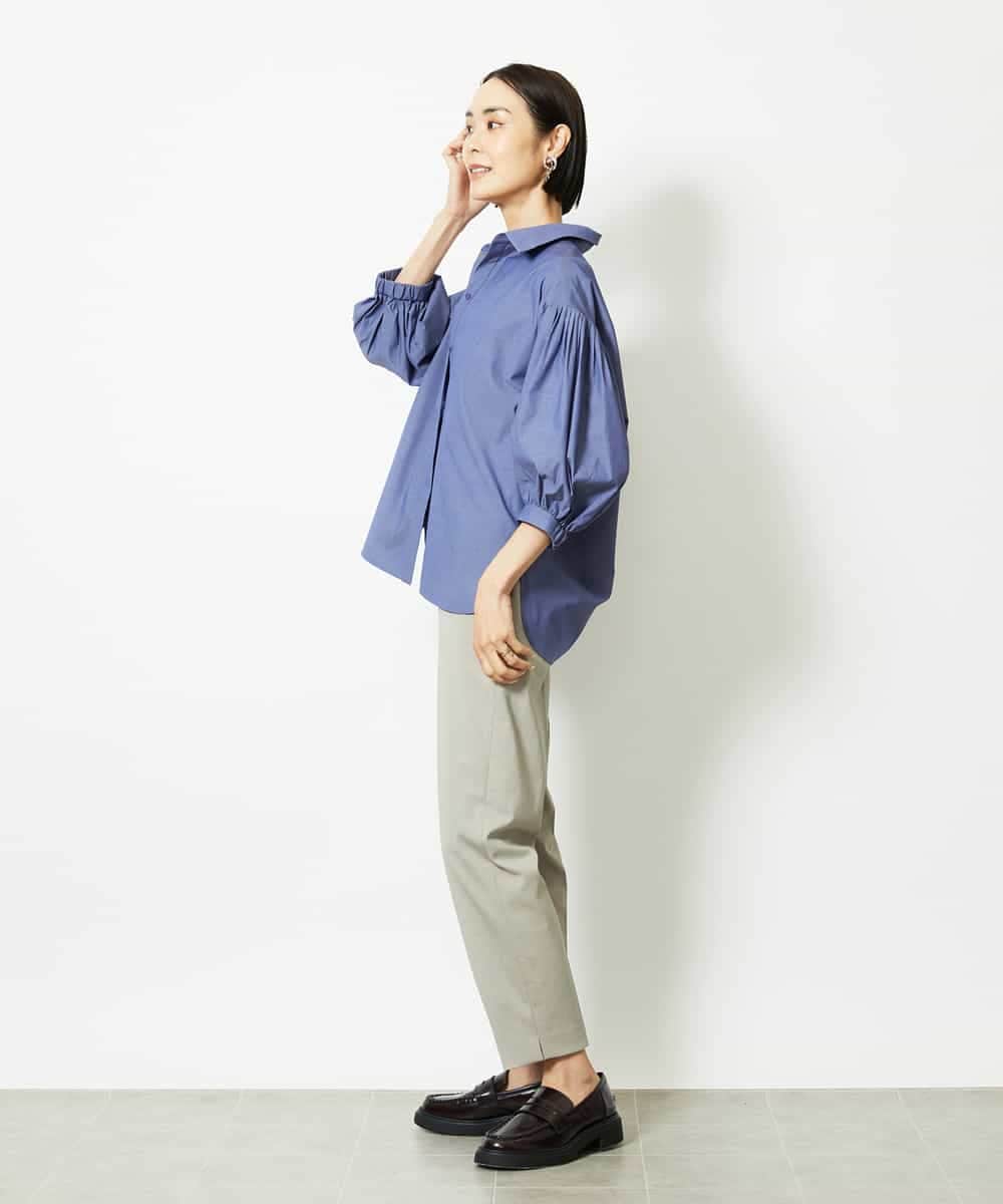 FMLJA07200 MICHEL KLEIN(ミッシェルクラン) ツイルストレッチテーパードパンツ ベージュ