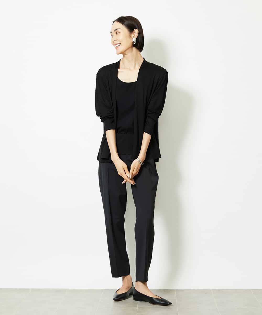 FMLJA07200 MICHEL KLEIN(ミッシェルクラン) ツイルストレッチテーパードパンツ ベージュ