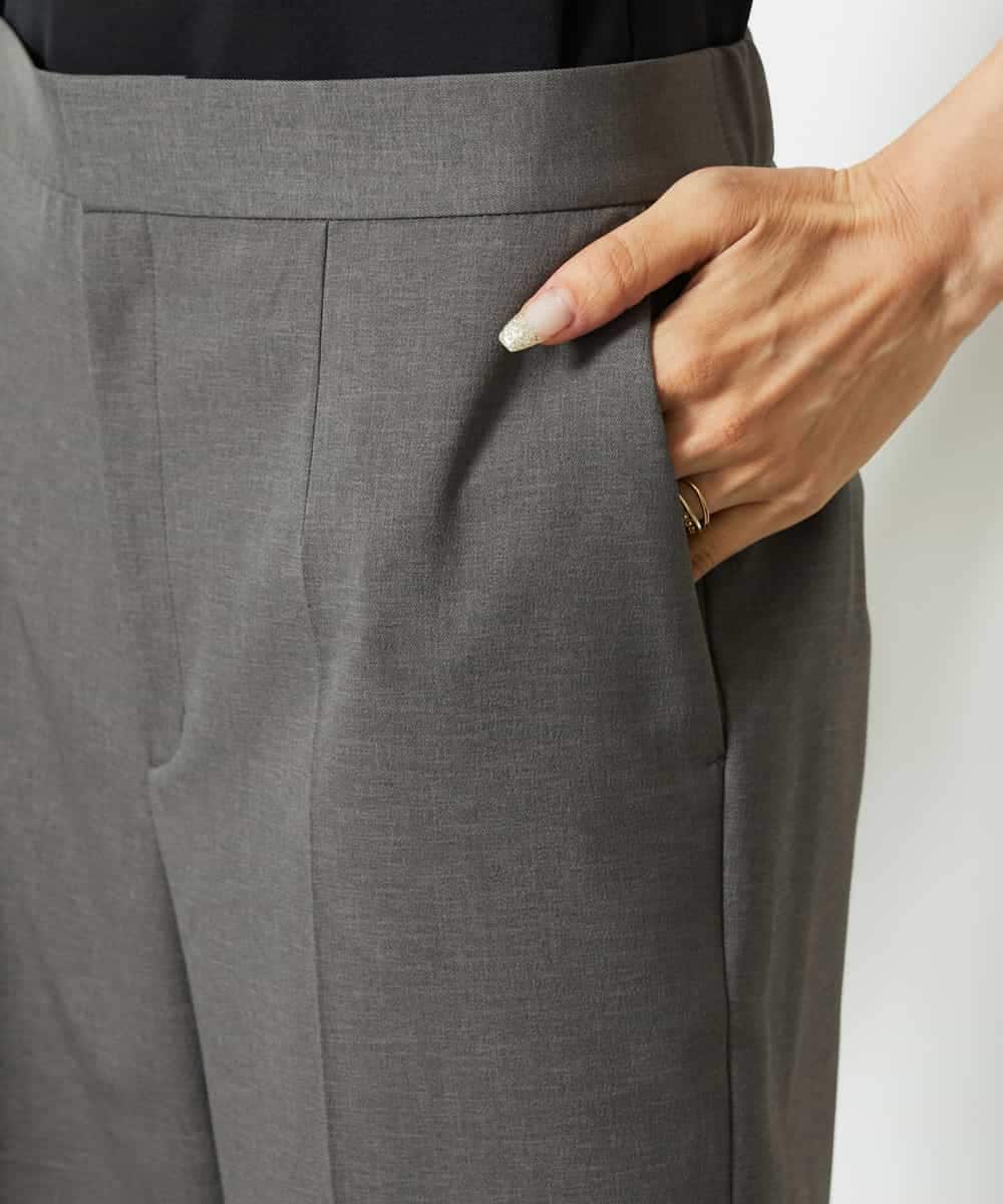 FMLJA07200 MICHEL KLEIN(ミッシェルクラン) ツイルストレッチテーパードパンツ ベージュ
