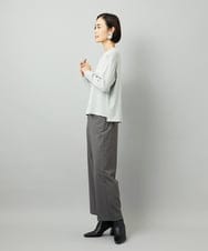 FMLJA08180 MICHEL KLEIN(ミッシェルクラン) ツイルストレッチワイドパンツ チャコールブラウン