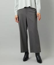 FMLJA08180 MICHEL KLEIN(ミッシェルクラン) ツイルストレッチワイドパンツ チャコールブラウン