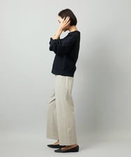 FMLJA08180 MICHEL KLEIN(ミッシェルクラン) ツイルストレッチワイドパンツ チャコールブラウン