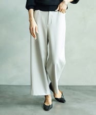 FMLJA08180 MICHEL KLEIN(ミッシェルクラン) ツイルストレッチワイドパンツ チャコールブラウン