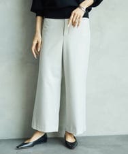 FMLJA08180 MICHEL KLEIN(ミッシェルクラン) ツイルストレッチワイドパンツ チャコールブラウン