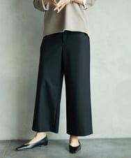 FMLJA08180 MICHEL KLEIN(ミッシェルクラン) ツイルストレッチワイドパンツ ブラック