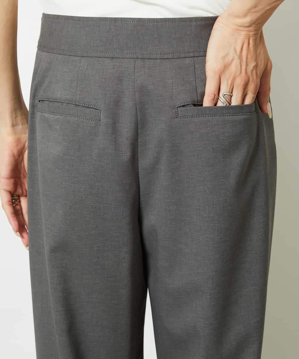 FMLJA08180 MICHEL KLEIN(ミッシェルクラン) ツイルストレッチワイドパンツ チャコールブラウン