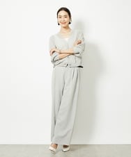 FMLJA11230 MICHEL KLEIN(ミッシェルクラン) [機能性素材]ドライワイドパンツ(セットアップ対応) ブラック