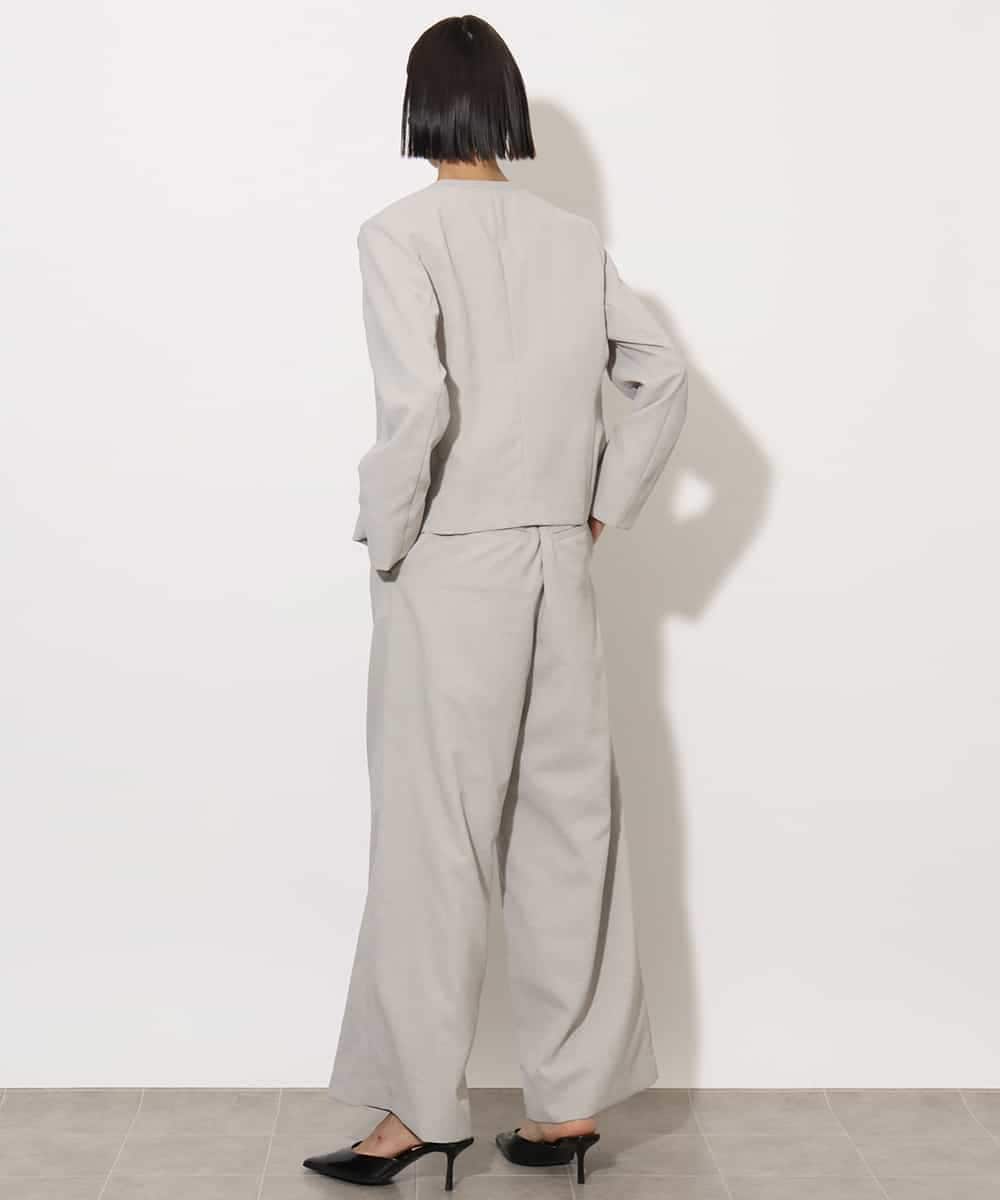FMLJA11230 MICHEL KLEIN(ミッシェルクラン) [機能性素材]ドライワイドパンツ(セットアップ対応) ブラック