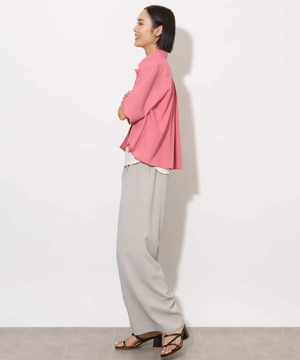 FMLJA11230 MICHEL KLEIN(ミッシェルクラン) [機能性素材]ドライワイドパンツ(セットアップ対応) ブラック