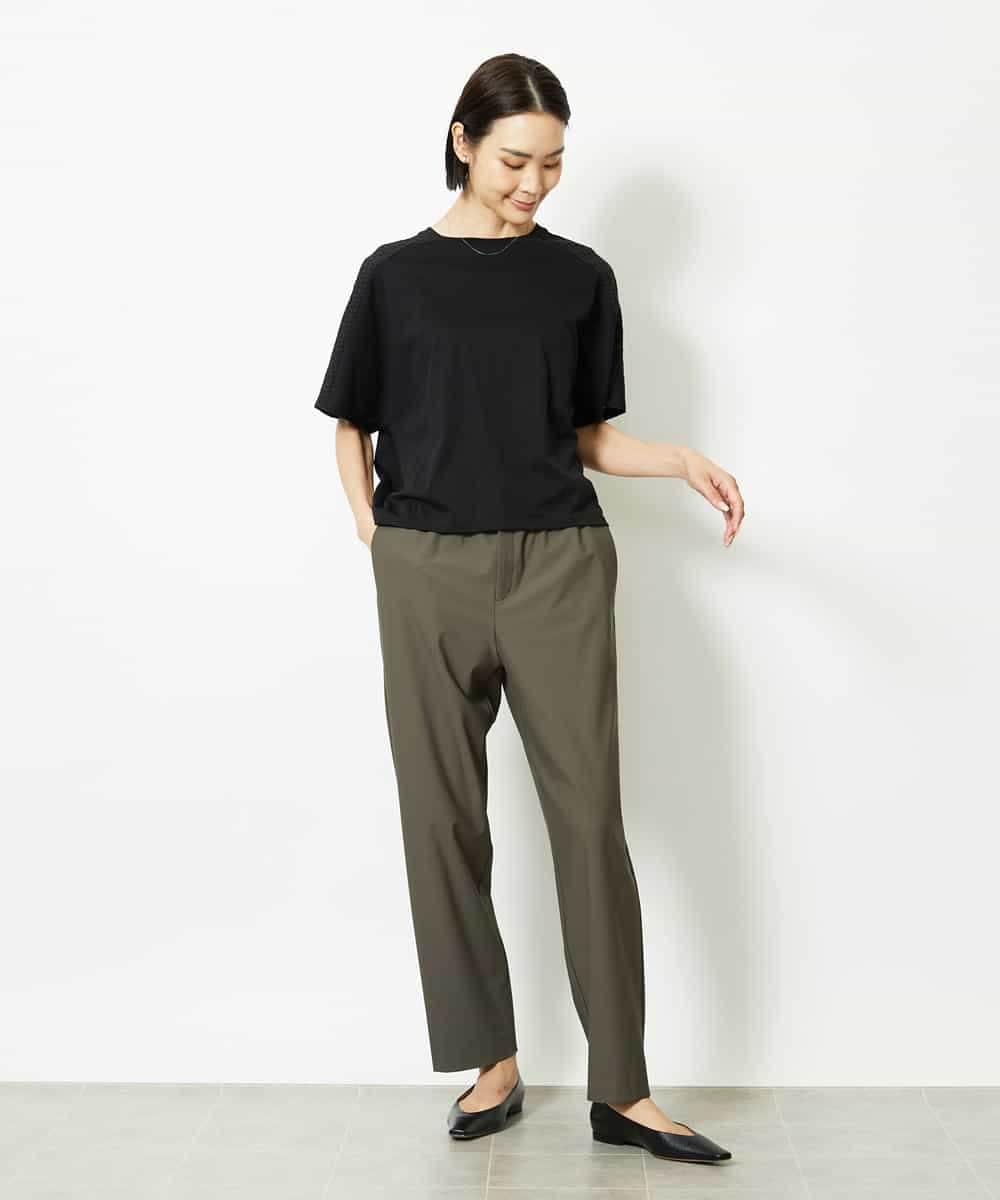 FMLJA20230 MICHEL KLEIN(ミッシェルクラン) リラックステーパードパンツ カーキ