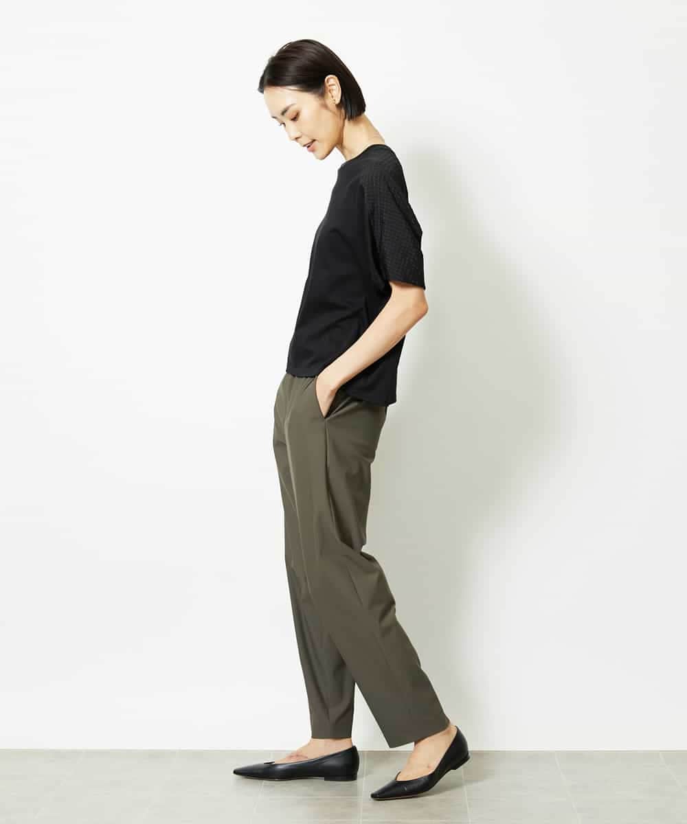 FMLJA20230 MICHEL KLEIN(ミッシェルクラン) リラックステーパードパンツ カーキ