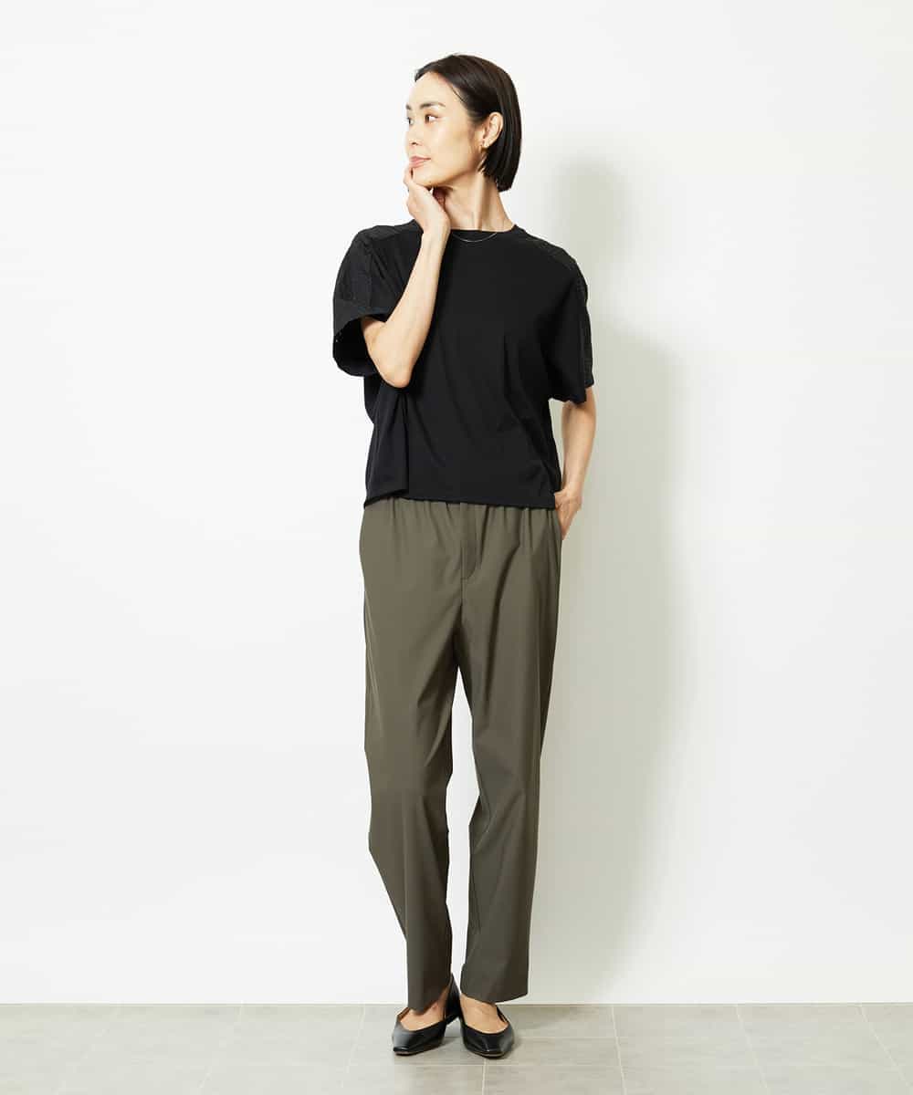 FMLJA20230 MICHEL KLEIN(ミッシェルクラン) リラックステーパードパンツ カーキ