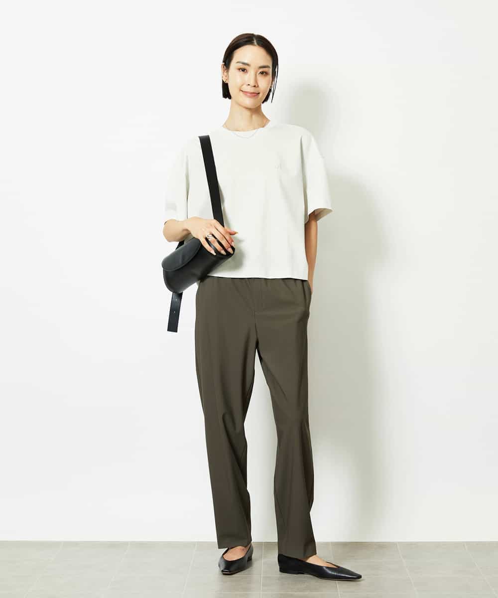 FMLJA20230 MICHEL KLEIN(ミッシェルクラン) リラックステーパードパンツ カーキ