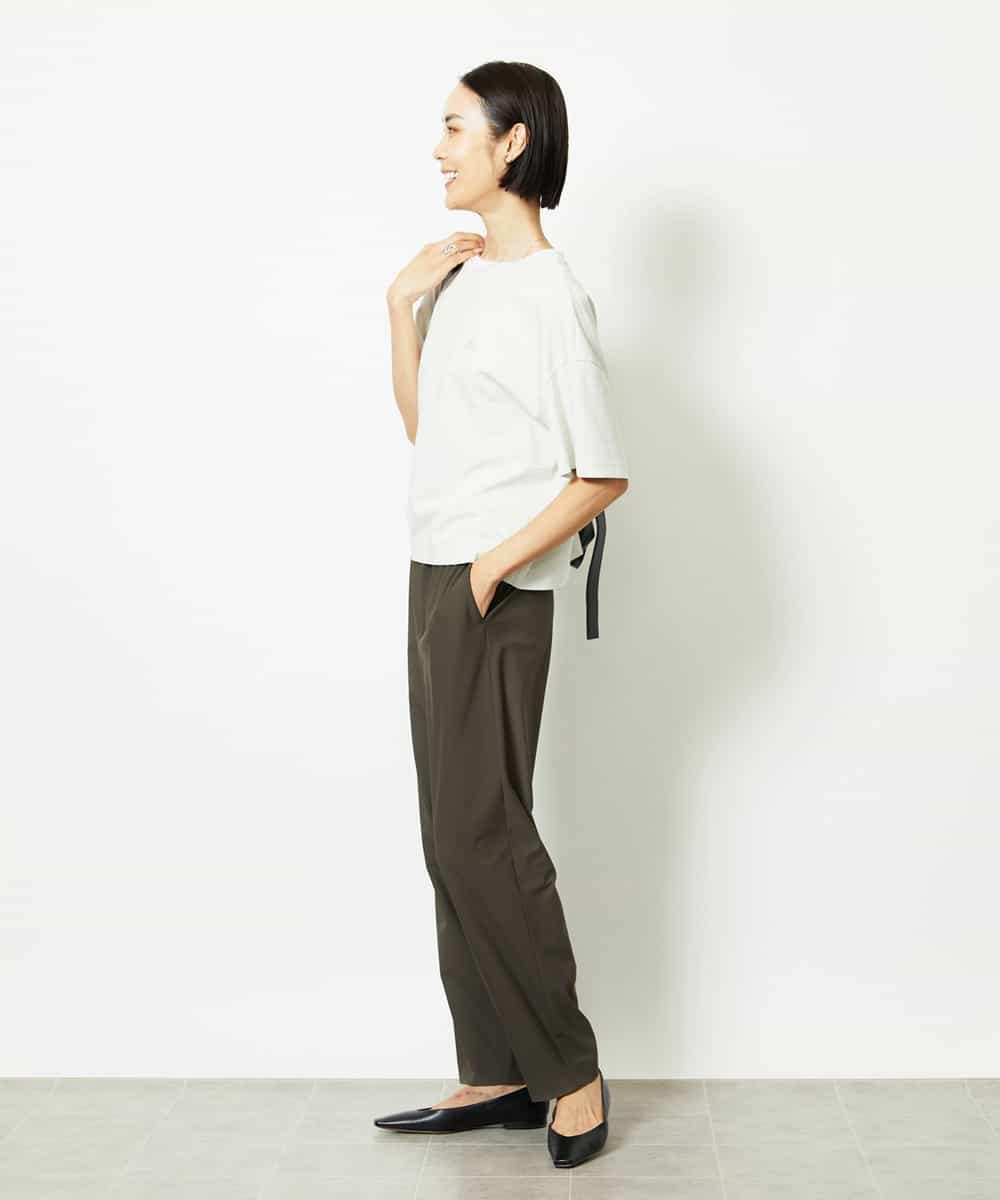 FMLJA20230 MICHEL KLEIN(ミッシェルクラン) リラックステーパードパンツ カーキ