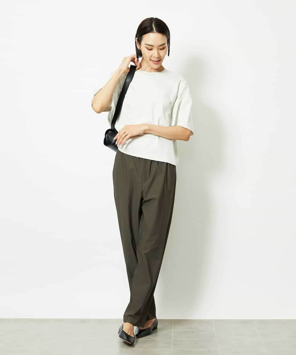 FMLJA20230 MICHEL KLEIN(ミッシェルクラン) リラックステーパードパンツ カーキ