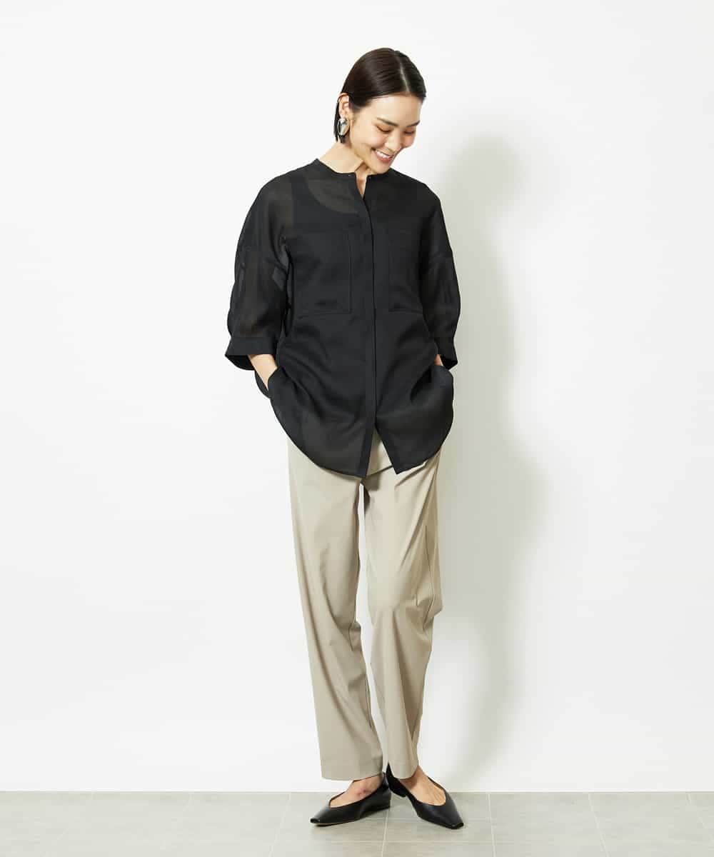 FMLJA20230 MICHEL KLEIN(ミッシェルクラン) リラックステーパードパンツ カーキ