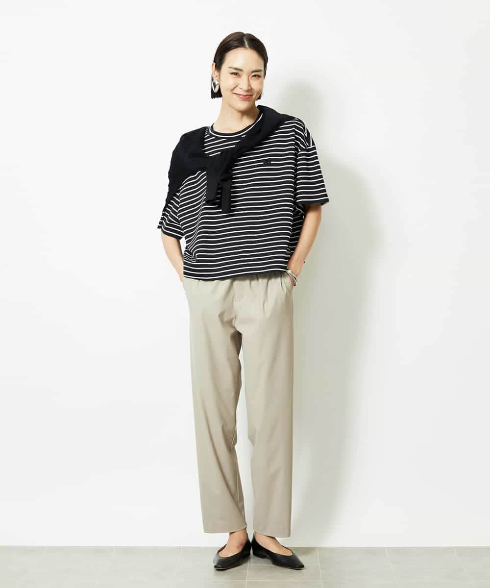 FMLJA20230 MICHEL KLEIN(ミッシェルクラン) リラックステーパードパンツ カーキ