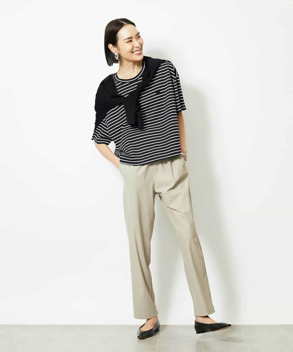 FMLJA20230 MICHEL KLEIN(ミッシェルクラン) リラックステーパードパンツ カーキ