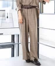 FMLJD01300 MICHEL KLEIN(ミッシェルクラン) [セットアップ対応]ラメチェックワイドパンツ ベージュ