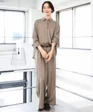FMLJD01300 MICHEL KLEIN(ミッシェルクラン) [セットアップ対応]ラメチェックワイドパンツ ベージュ