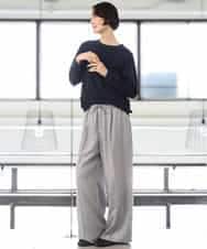 FMLJD01300 MICHEL KLEIN(ミッシェルクラン) [セットアップ対応]ラメチェックワイドパンツ ベージュ