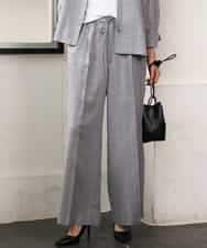 FMLJD01300 MICHEL KLEIN(ミッシェルクラン) [セットアップ対応]ラメチェックワイドパンツ ベージュ
