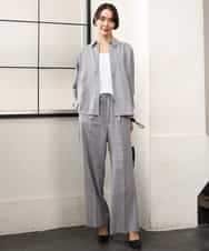 FMLJD01300 MICHEL KLEIN(ミッシェルクラン) [セットアップ対応]ラメチェックワイドパンツ ベージュ