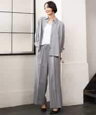 FMLJD01300 MICHEL KLEIN(ミッシェルクラン) [セットアップ対応]ラメチェックワイドパンツ ベージュ