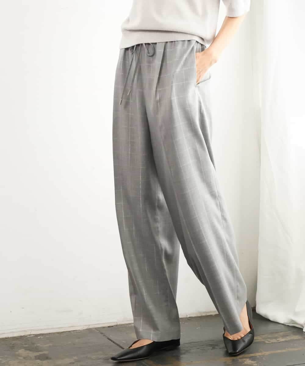 FMLJD01300 MICHEL KLEIN(ミッシェルクラン) [セットアップ対応]ラメチェックワイドパンツ ベージュ
