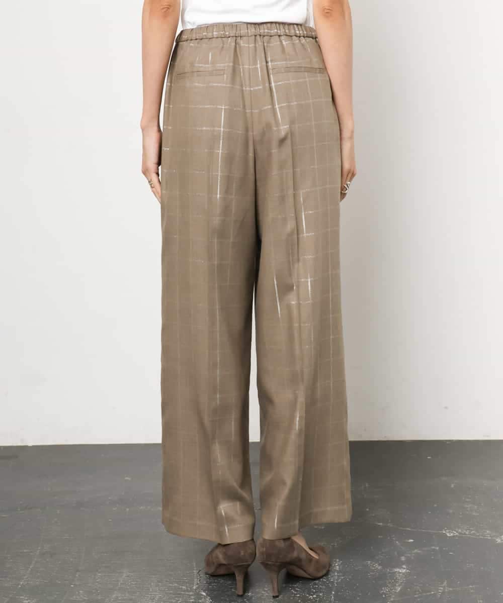 FMLJD01300 MICHEL KLEIN(ミッシェルクラン) [セットアップ対応]ラメチェックワイドパンツ ベージュ