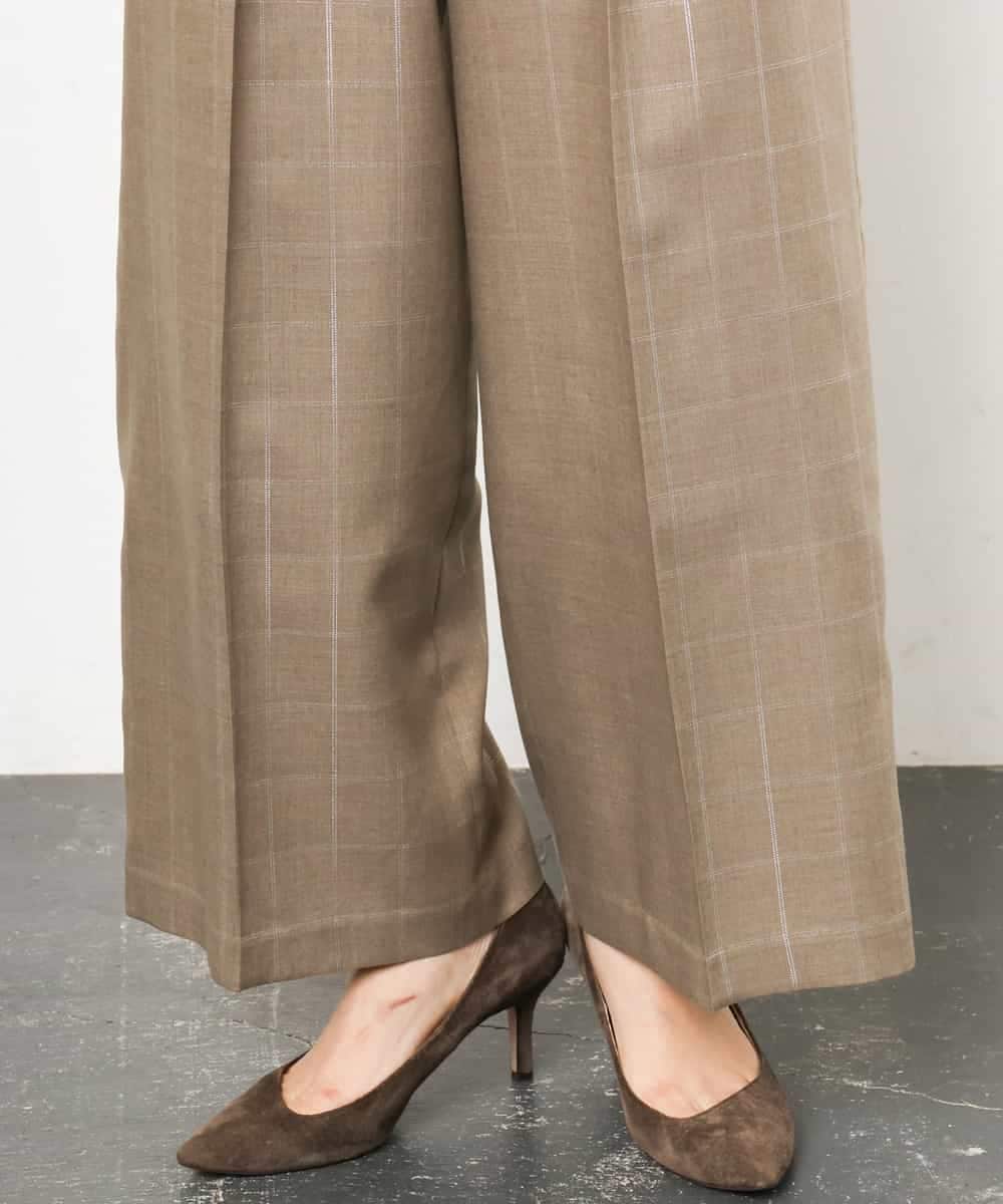 FMLJD01300 MICHEL KLEIN(ミッシェルクラン) [セットアップ対応]ラメチェックワイドパンツ ベージュ