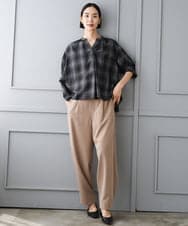 FMLJD02240 MICHEL KLEIN(ミッシェルクラン) [2WAY]ピーチタッチワイドパンツ ダークグレー
