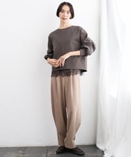 FMLJD02240 MICHEL KLEIN(ミッシェルクラン) [2WAY]ピーチタッチワイドパンツ ダークグレー