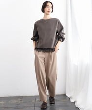 FMLJD02240 MICHEL KLEIN(ミッシェルクラン) [2WAY]ピーチタッチワイドパンツ ダークグレー