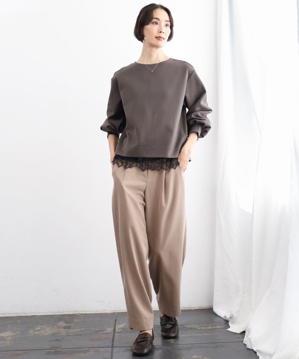 FMLJD02240 MICHEL KLEIN(ミッシェルクラン) [2WAY]ピーチタッチワイドパンツ ダークグレー