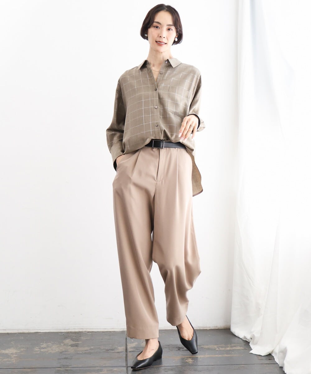 FMLJD02240 MICHEL KLEIN(ミッシェルクラン) [2WAY]ピーチタッチワイドパンツ ダークグレー