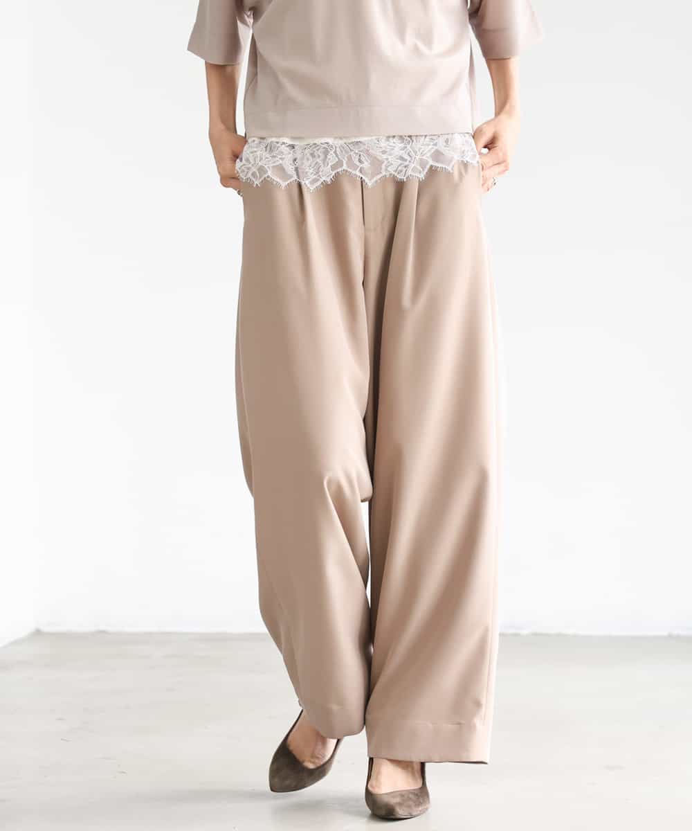 FMLJD02240 MICHEL KLEIN(ミッシェルクラン) [2WAY]ピーチタッチワイドパンツ ベージュ