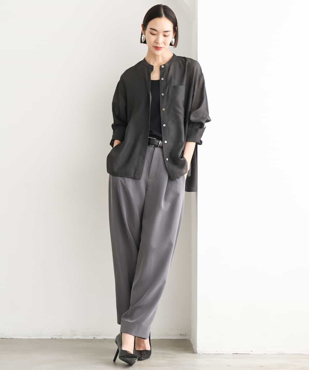 FMLJD02240 MICHEL KLEIN(ミッシェルクラン) [2WAY]ピーチタッチワイドパンツ ダークグレー