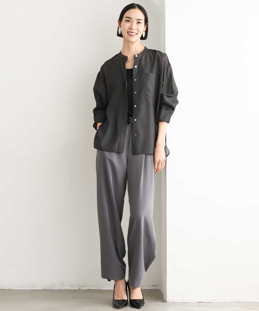 FMLJD02240 MICHEL KLEIN(ミッシェルクラン) [2WAY]ピーチタッチワイドパンツ ダークグレー