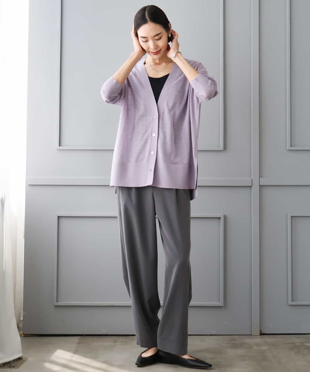 FMLJD02240 MICHEL KLEIN(ミッシェルクラン) [2WAY]ピーチタッチワイドパンツ ダークグレー