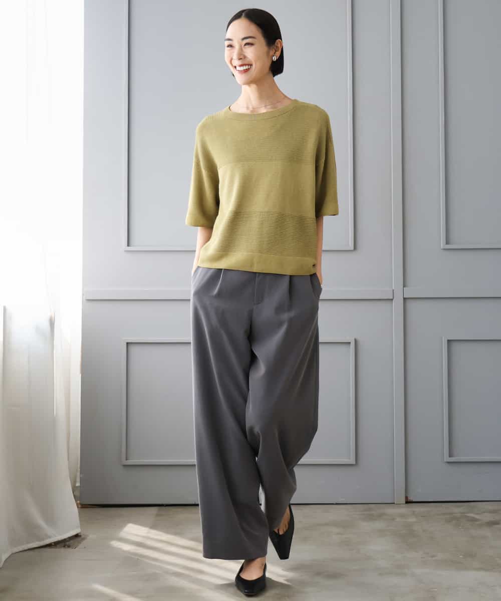 FMLJD02240 MICHEL KLEIN(ミッシェルクラン) [2WAY]ピーチタッチワイドパンツ ダークグレー